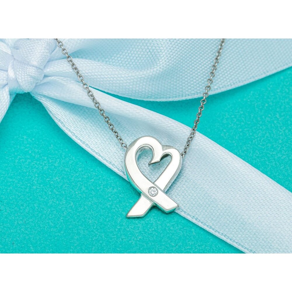TIFFANY & Co. Diamond Heart Necklace Paloma Picasso Loving Heart Necklace 16"